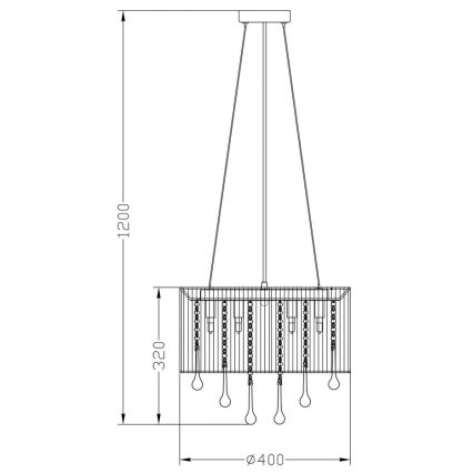 Zuma Line - Suspension filaire 8xG9/40W/230V noire