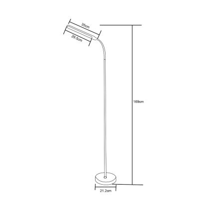 Zuma Line - Lampadaire à intensité variable LED/10W/230V 3000/4500/6500K blanc