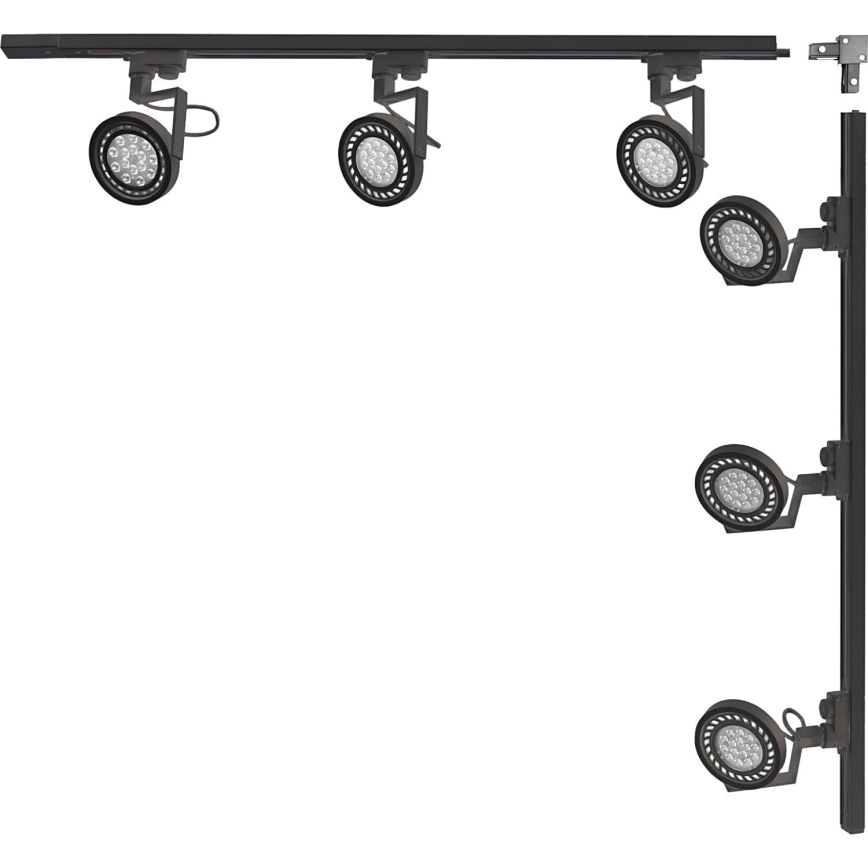 Zuma Line - Spot sur rail 6xGU10/15W/230V noir