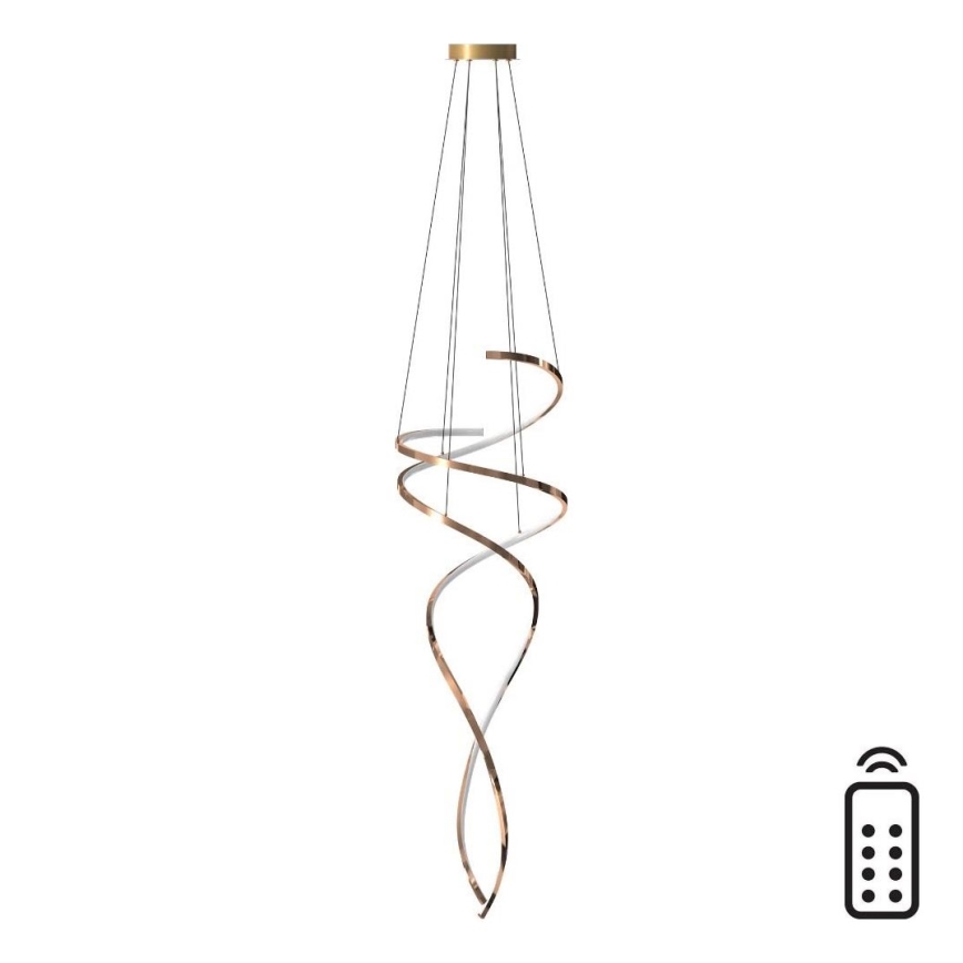 Zuma Line - Suspension filaire à intensité variable LED/68W/230V 3000/4000/6000K Rose doré + télécommande