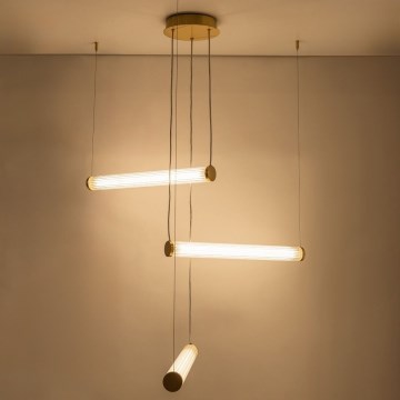 Zuma Line - Suspension LED gradable sur câbles LED/64W/230V 2700-6500K dorée + télécommande