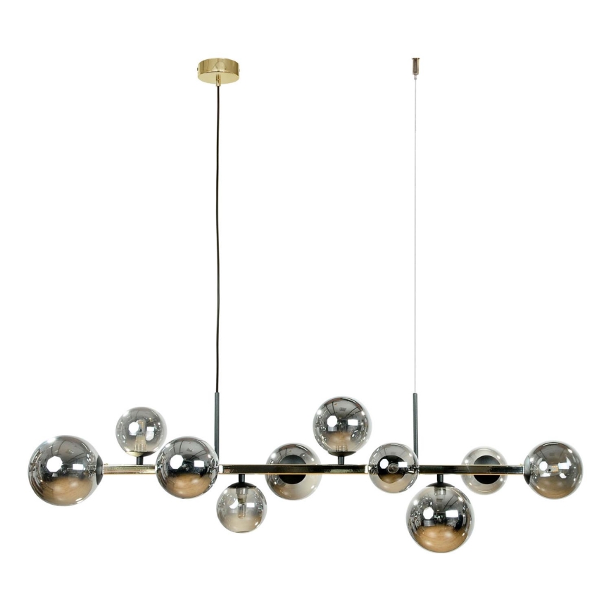 Zuma Line - Suspension sur câble 10xG9/8W/230V doré/noir fumé