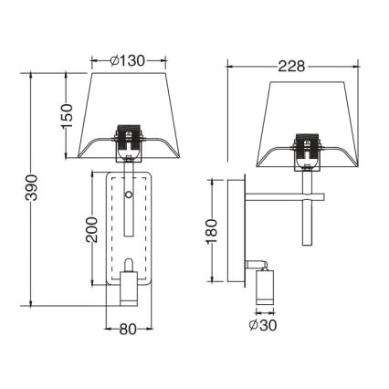 Zuma Line - Applique murale LED 1xE27/40W/230V + LED/2,5W chrome mat/blanc